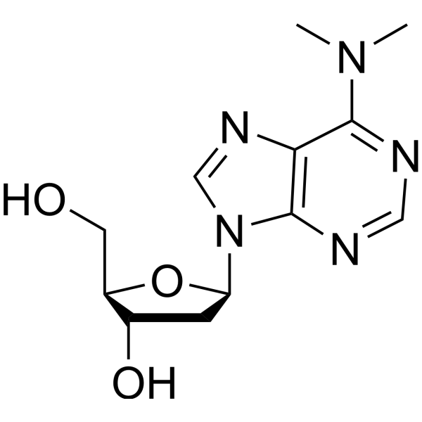 5-(6-dimethylaminopurin-9-yl)-2-(hydroxymethyl)oxolan-3-ol结构式