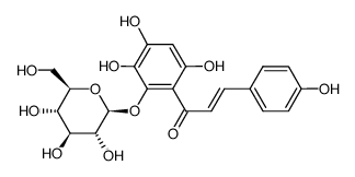 2'-β(-)-D-glucopyranosyloxy-4,3',4',6'-tetrahydroxy-trans(-)-chalcone结构式
