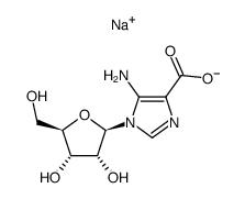 5-Amino-1-(β-D-ribofuranosyl)imidazole-4-carboxylic Acid Sodium Salt Structure