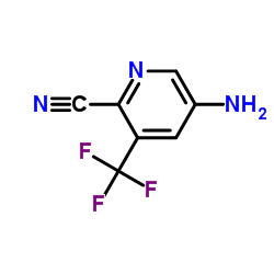 5-氨基-3-(三氟甲基)氰基吡啶结构式