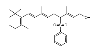 1-hydroxy-3,7-dimethyl-4-(phenylsulfonyl)-9-(2,6,6-trimethylcyclohexen-1-yl)-none-2,6,8-triene Structure