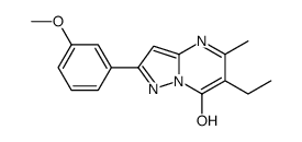 Pyrazolo[1,5-a]pyrimidin-7-ol, 6-ethyl-2-(3-methoxyphenyl)-5-methyl- (9CI) structure