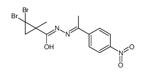 2,2-dibromo-1-methyl-N-[(E)-1-(4-nitrophenyl)ethylideneamino]cyclopropane-1-carboxamide结构式