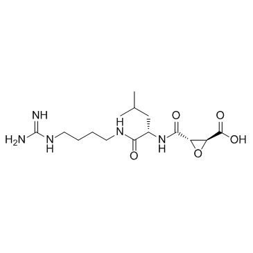 N-(反式-环氧丁二酰基)-L-亮氨酸-4-胍基丁基酰胺结构式