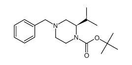 (R)-tert-butyl 4-benzyl-2-isopropylpiperazine-1-carboxylate结构式