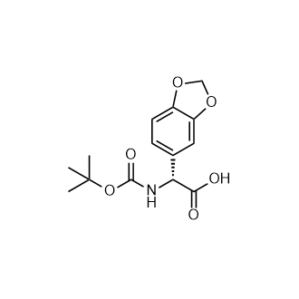 (R)-2-(Benzo[d][1,3]dioxol-5-yl)-2-((tert-butoxycarbonyl)amino)acetic acid Structure