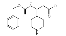 3-(N-Cbz-4-哌啶基)-3-氨基丙酸结构式