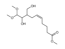 methyl (Z)-9-hydroxy-8-(hydroxymethyl)-10,10-dimethoxydec-5-enoate结构式