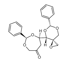 (6R)-6,61-anhydro-1,4:5,7-di-O-benzylidene-3-deoxy-6-C-hydroxymethyl-D-threo-2-heptulose Structure