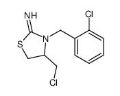 4-(chloromethyl)-3-[(2-chlorophenyl)methyl]-1,3-thiazolidin-2-imine结构式