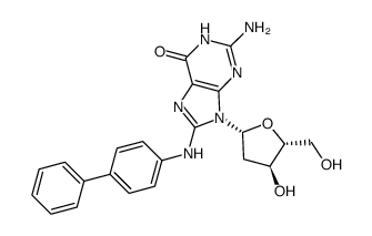N-(2'-脱氧鸟苷-8-基)-4-氨基联苯结构式
