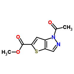 1-乙酰基-1H-噻吩并[3,2-c]吡唑-5-羧酸甲酯结构式