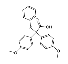 bis-(4-methoxy-phenyl)-phenylsulfanyl-acetic acid结构式
