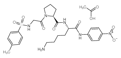 N-(对甲苯磺酰基)-甘氨酸-脯氨酸-赖氨酸-4-硝基苯胺 乙酸盐结构式