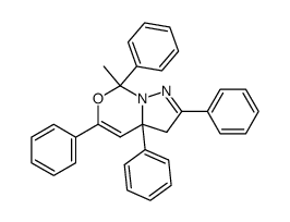 7-Methyl-2,3a,5,7-tetraphenyl-3,3a-dihydro-pyrazolo[1,5-c][1,3]oxazine结构式