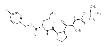 L-去甲缬氨酸,N-[1-[N-[(1,1-二甲基乙氧基)羰基]-L-丙氨酰]-L-脯氨酰]硫代-,S-[(4-氯苯基)甲基]酯结构式