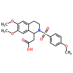 {6,7-Dimethoxy-2-[(4-methoxyphenyl)sulfonyl]-1,2,3,4-tetrahydro-1-isoquinolinyl}acetic acid Structure