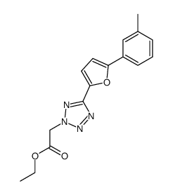 ethyl 2-(5-(5-(m-tolyl)furan-2-yl)-2H-tetrazol-2-yl)acetate Structure