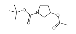 3-乙酰氧基吡咯烷-1-羧酸叔丁酯结构式