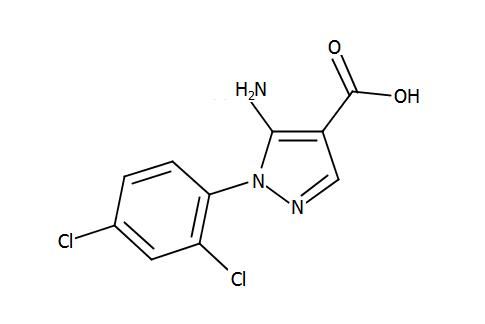 5-氨基-1-(2,4-二氯苯基)-1H-吡唑-4-羧酸结构式