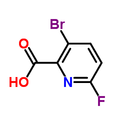 3-溴-6-氟吡啶-2-甲酸结构式