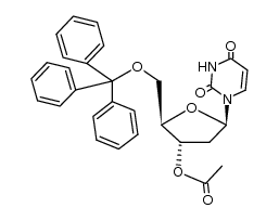 3'-O-acetyl-2'-deoxy-5'-O-triphenylmethyluridine Structure