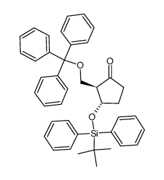 3-(tert-butyl-diphenyl-silanyloxy)-2-trityloxymethyl-cyclo-pentanone结构式
