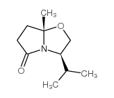 (3R-顺)-(-)-3-异丙基-7A-甲基四氢吡咯并-[2,1-B]唑-5(6H)-酮结构式
