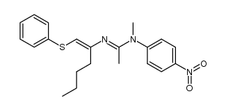 N-methyl-N-(4-nitrophenyl)-N'-[1-(phenylthio)hex-1-en-2-yl]acetamidine结构式