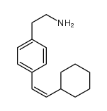 2-[4-(2-环己基乙烯基)-苯基]-乙胺结构式