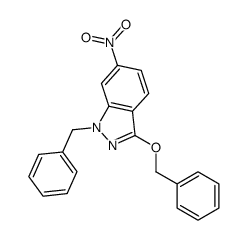 1-benzyl-6-nitro-3-phenylmethoxyindazole结构式