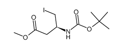 methyl (S)-3-[(N-tert-butoxycarbonyl)amino]-4-iodobutanoate结构式