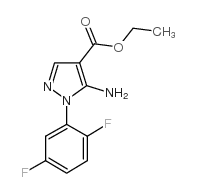 5-氨基-1-(2,5-二氟苯基)吡唑-4-羧酸乙酯结构式
