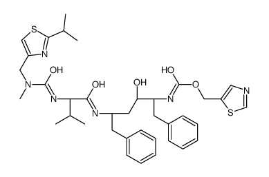 1,3-thiazol-5-ylmethyl N-[(2S,3S,5R)-3-hydroxy-5-[[(2S)-3-methyl-2-[[methyl-[(2-propan-2-yl-1,3-thiazol-4-yl)methyl]carbamoyl]amino]butanoyl]amino]-1,6-diphenylhexan-2-yl]carbamate结构式