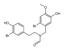 N-(3-溴-4-羟基苯乙基)-N-(2-溴-5-羟基-4-甲氧基苄基)甲酰胺结构式