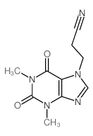 3-(1,3-dimethyl-2,6-dioxo-purin-7-yl)propanenitrile结构式