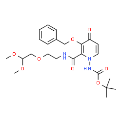 N-[2-[[[[2-(2,2-二甲氧基乙氧基)乙基]氨基]羰基]-4-氧代-3-(苯基甲氧基)-1(4H)-吡啶基]-氨基甲酸1,1-二甲基乙基酯结构式