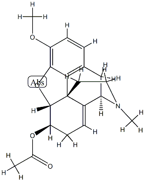 8,14-Didehydro-4,5α-epoxy-3-methoxy-17-methylmorphinan-6β-ol acetate Structure