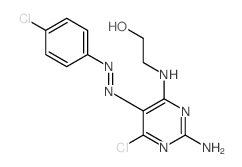 Ethanol,2-[[2-amino-6-chloro-5-[2-(4-chlorophenyl)diazenyl]-4-pyrimidinyl]amino]- Structure