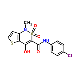 N-(4-Chlorophenyl)-4-hydroxy-1-methyl-1H-thieno[3,2-c][1,2]thiazine-3-carboxamide 2,2-dioxide结构式