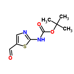 N-(5-甲酰基-1,3-噻唑-2-基)氨基甲酸叔丁酯结构式