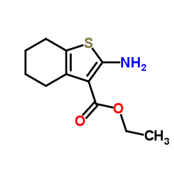 2-氨基-4,5,6,7-四氢苯并[b]噻酚-3-羧酸乙酯结构式