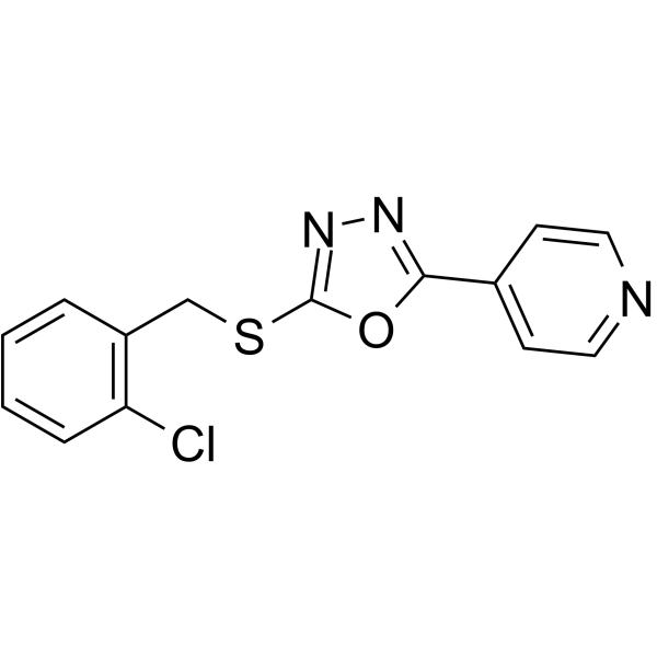2-((2-氯苄基)硫基)-5-(吡啶-4-基)-1,3,4-恶二唑结构式