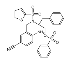 (R)-2-(N-(2-Amino-5-cyanobenzyl)thiophene-2-sulfonamido)-3-phenylpropyl benzenesulfonate structure