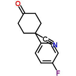 4-Cyano-4-(4-fluorophenyl)cyclohexanone Structure