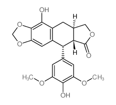 Furo[3',4':6,7]naphtho[2,3-d]-1,3-dioxol-6(5aH)-one,5,8,8a,9-tetrahydro-10-hydroxy-5-(4-hydroxy-3,5-dimethoxyphenyl)-,(5R,5aR,8aR)- structure