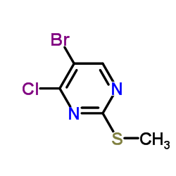 2-甲硫基-4-氯-5-溴嘧啶结构式