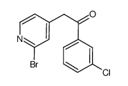 2-[2-bromo-pyridine-4-yl]-1-(3-chloro-phenyl)-ethanone Structure