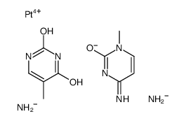 4-amino-1-methylpyrimidin-2-one,azanide,5-methylpyrimidin-1-ide-2,4-dione,platinum(4+)结构式