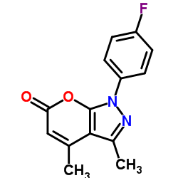 1-(4-Fluorophenyl)-3,4-dimethylpyrano[2,3-c]pyrazol-6(1H)-one structure